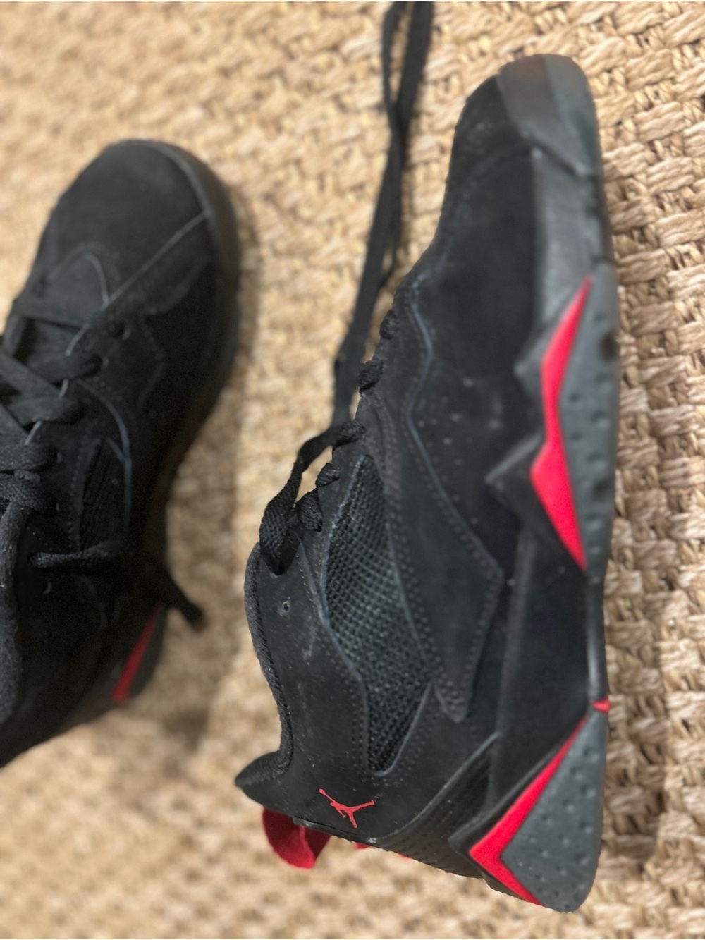 Nike Kids Black and Red Suede/Canvas Sneakers